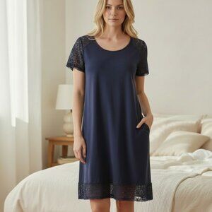 Tommy Bahama Viscose T-Shirt Dress with Lace accents